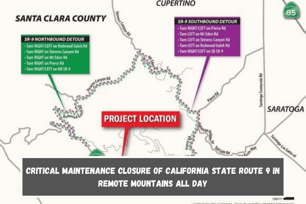 Critical Maintenance Closure of California State Route 9 in Remote Mountains All Day