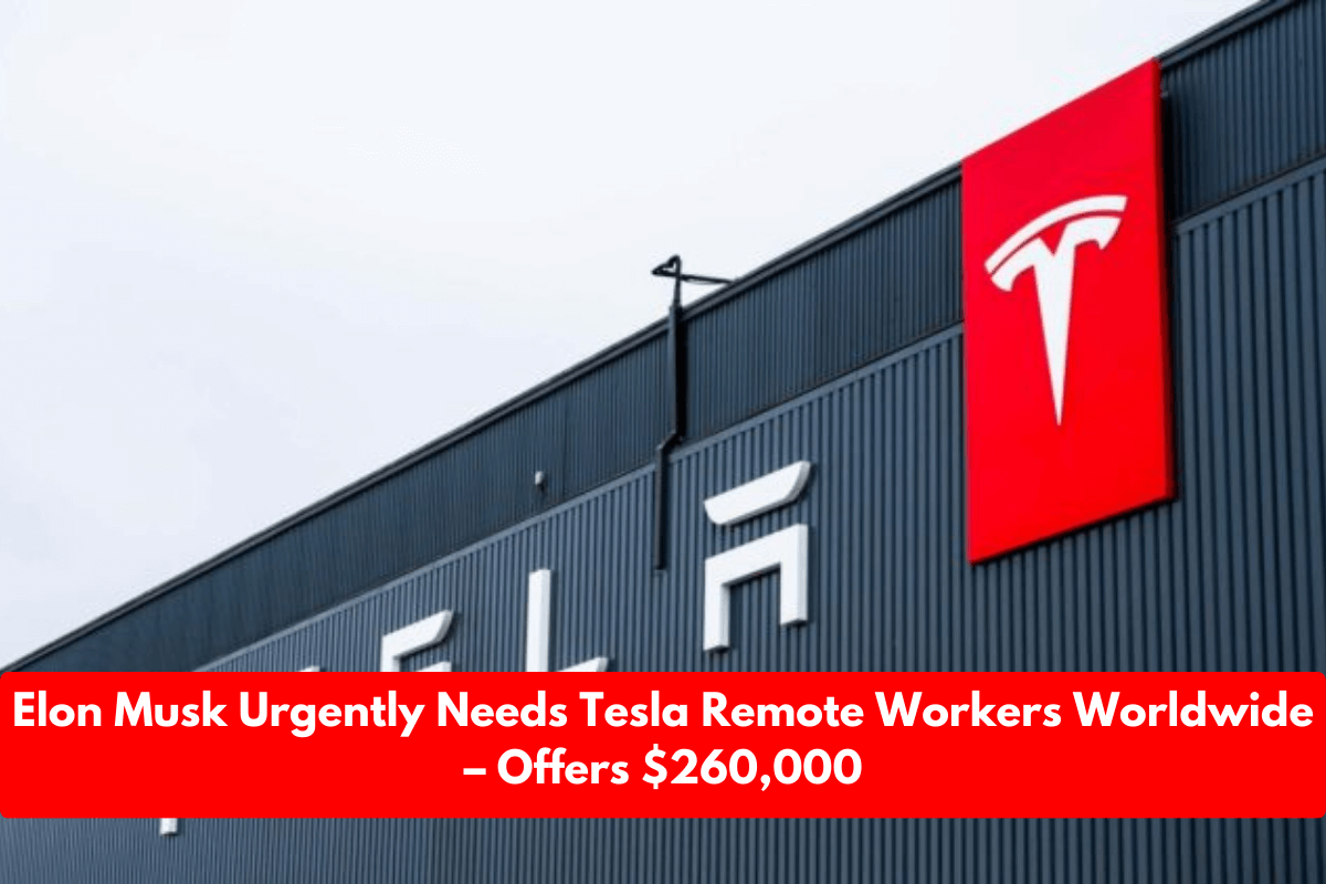 Elon Musk Urgently Needs Tesla Remote Workers Worldwide – Offers $260,000