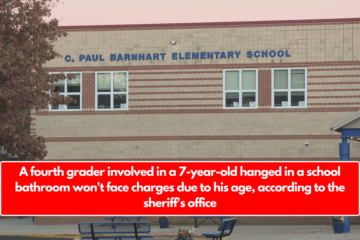 A fourth grader involved in a 7-year-old hanged in a school bathroom won't face charges due to his age, according to the sheriff's office