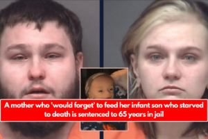 A mother who 'would forget' to feed her infant son who starved to death is sentenced to 65 years in jail