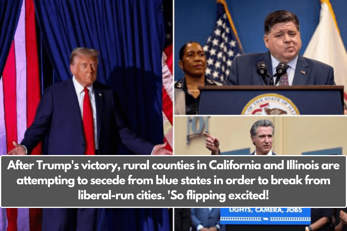 After Trump's victory, rural counties in California and Illinois are attempting to secede from blue states in order to break from liberal-run cities. 'So flipping excited!