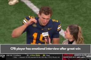 CFB player has emotional interview after great win