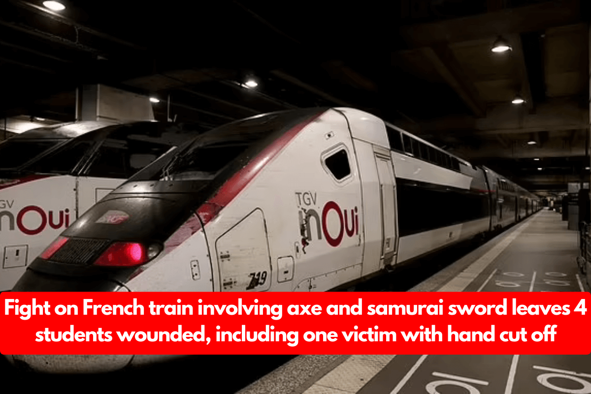 4 students are hurt in an axe and samurai sword fight on a French train, with one victim having their hand cut off