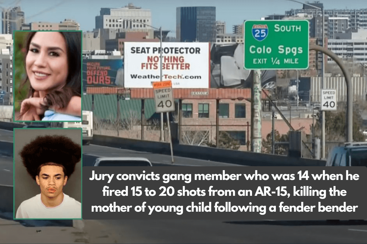 Jury convicts gang member who was 14 when he fired 15 to 20 shots from an AR-15, killing the mother of young child following a fender bender