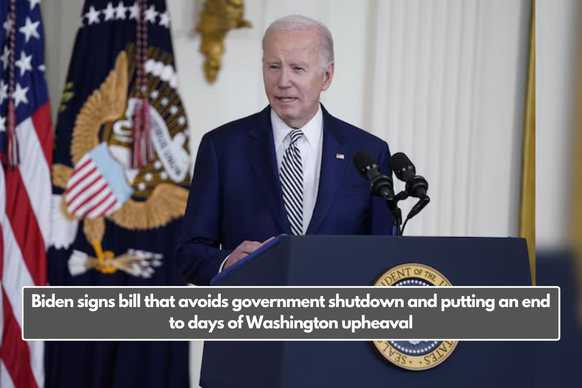 Biden signs bill that avoids government shutdown and putting an end to days of Washington upheaval