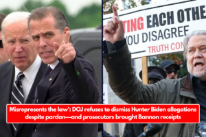 Misrepresents the law': DOJ refuses to dismiss Hunter Biden allegations despite pardon—and prosecutors brought Bannon receipts