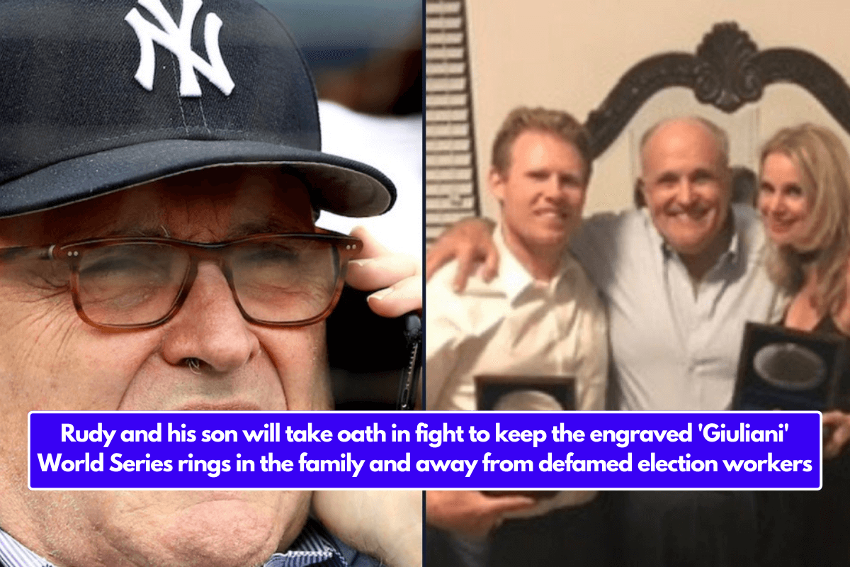 Rudy and his son will take oath in fight to keep the engraved 'Giuliani' World Series rings in the family and away from defamed election workers