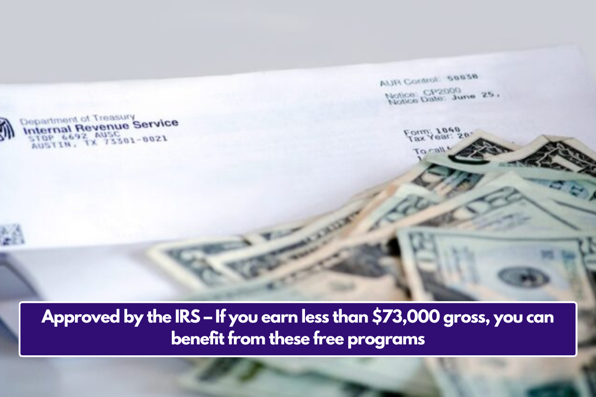 Approved by the IRS If you earn less than 73,000 gross, you can