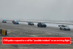 CVG police respond to a call for "possible incident" on an arriving flight