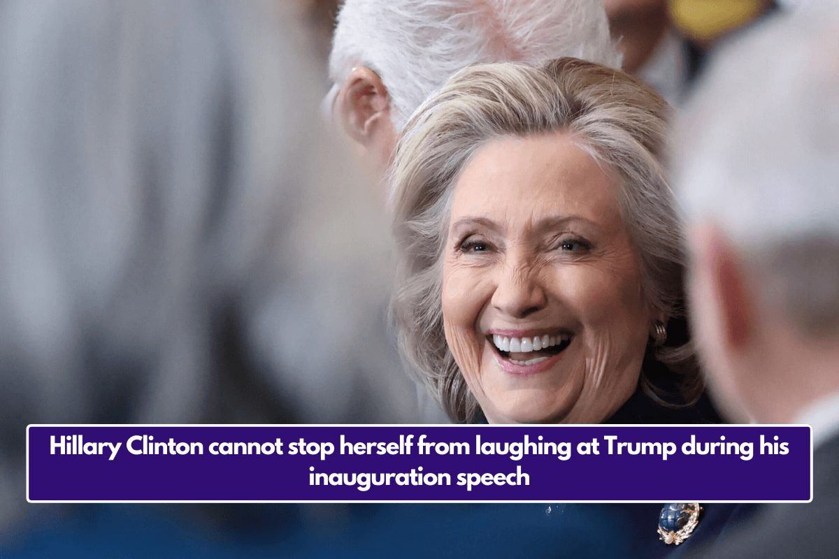 Hillary Clinton cannot stop herself from laughing at Trump during his inauguration speech