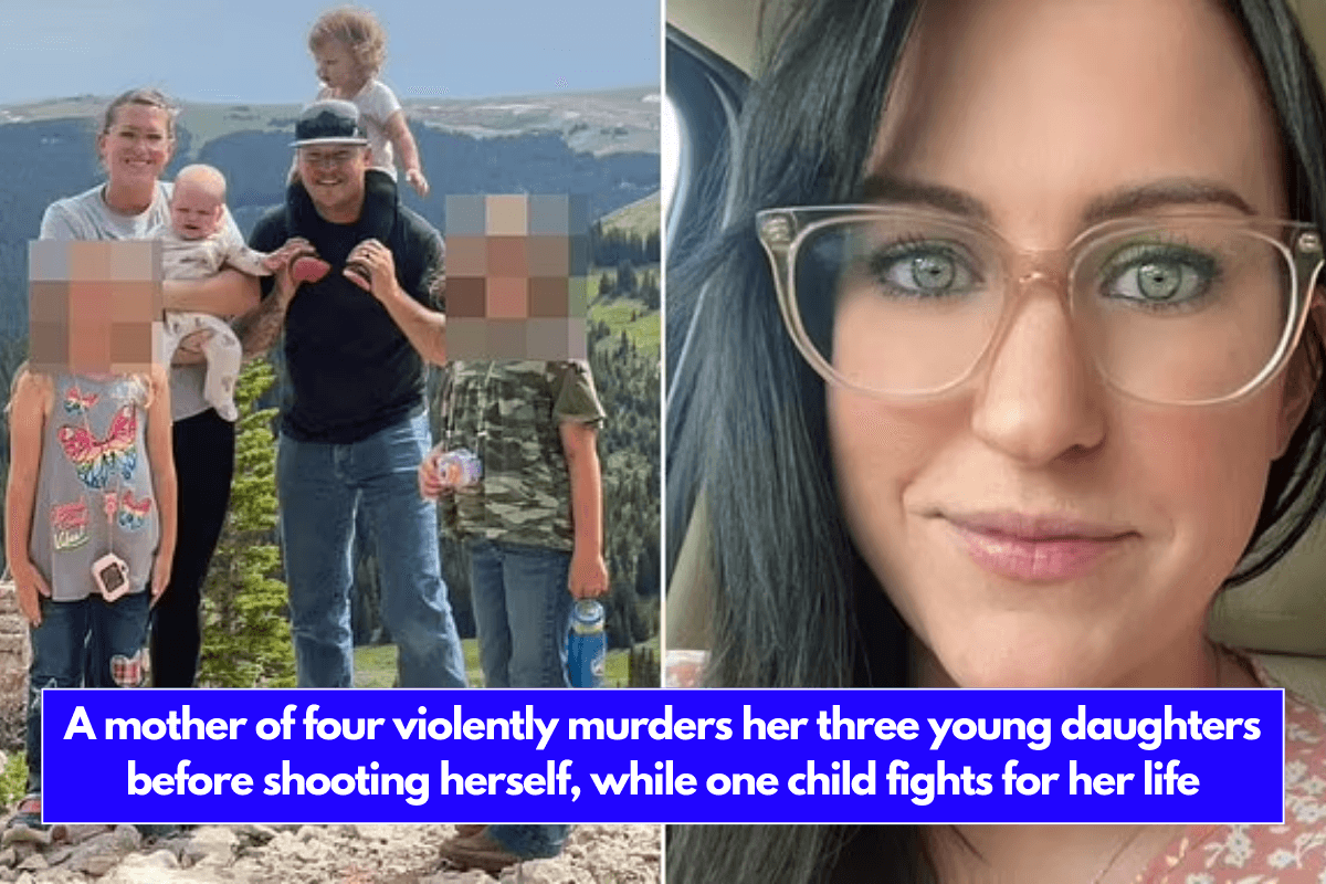 A mother of four violently murders her three young daughters before shooting herself, while one child fights for her life