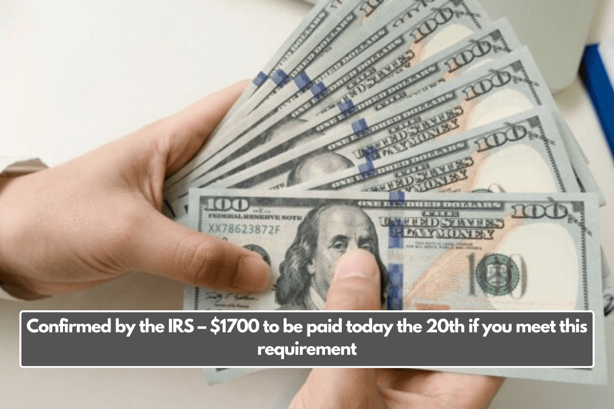 Confirmed by the IRS – $1700 to be paid today the 20th if you meet this requirement