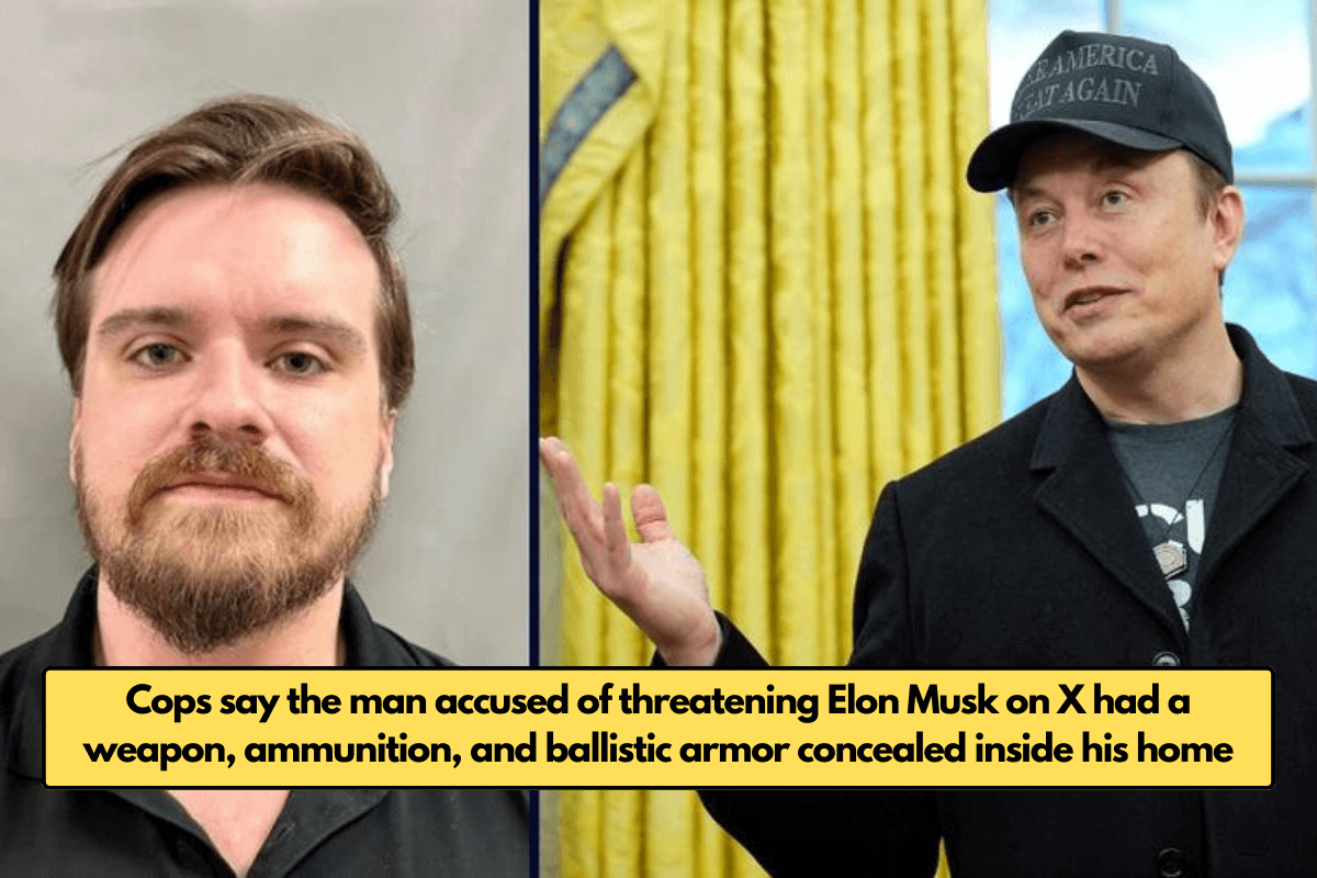 Cops say the man accused of threatening Elon Musk on X had a weapon, ammunition, and ballistic armor concealed inside his home