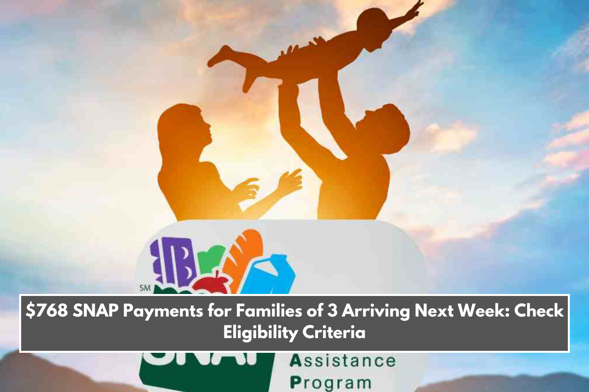 $768 SNAP Payments for Families of 3 Arriving Next Week: Check Eligibility Criteria