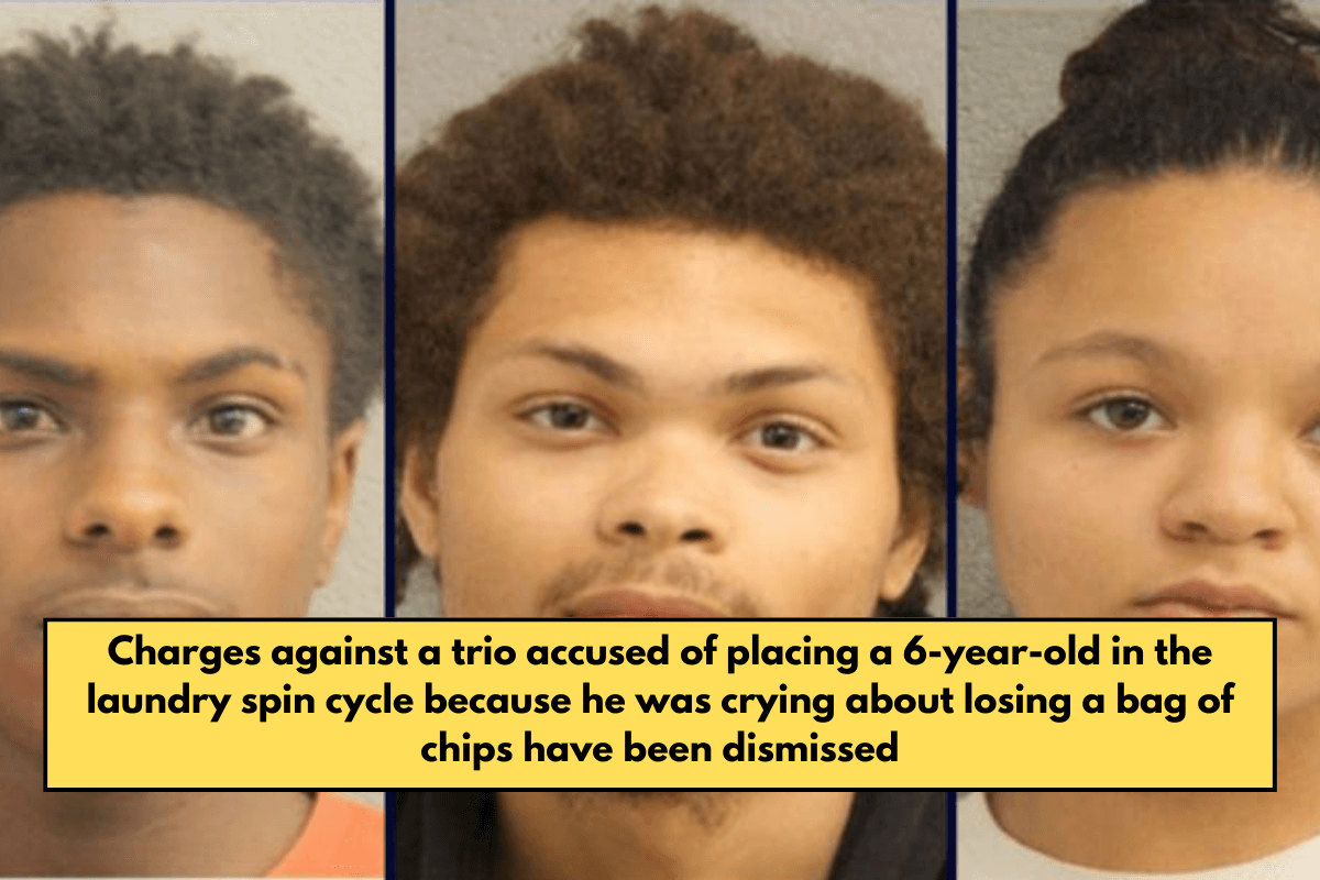 Charges against a trio accused of placing a 6-year-old in the laundry spin cycle because he was crying about losing a bag of chips have been dismissed