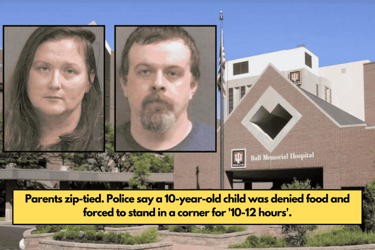 Parents zip-tied. Police say a 10-year-old child was denied food and forced to stand in a corner for '10-12 hours'.