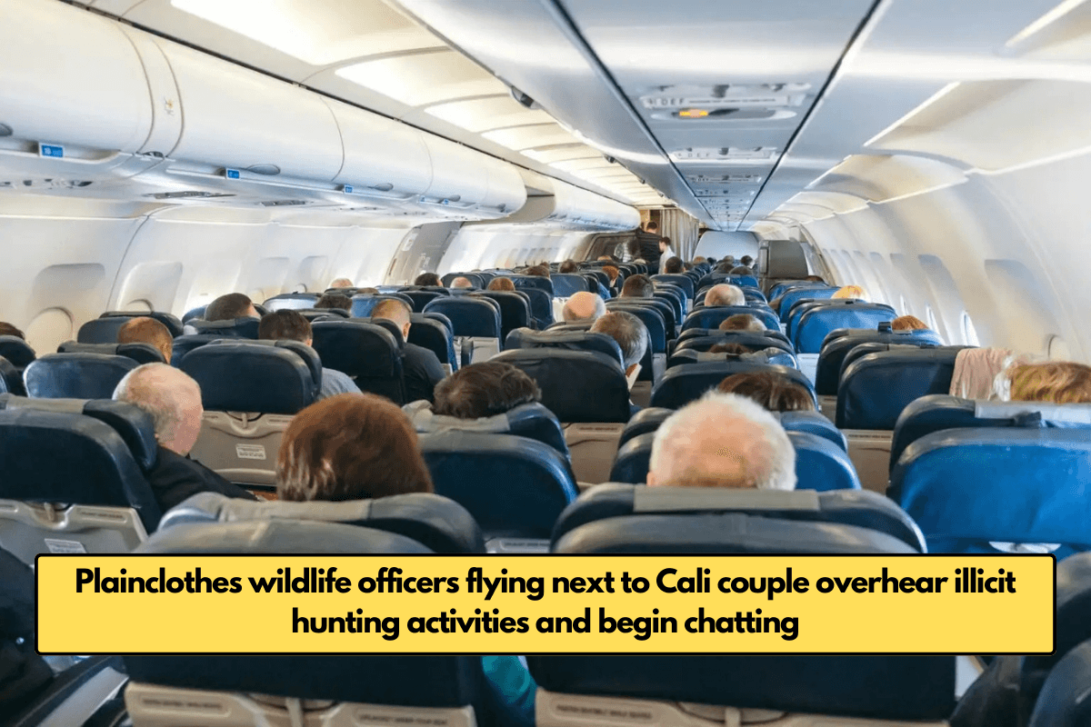 Plainclothes wildlife officers flying next to Cali couple overhear illicit hunting activities and begin chatting