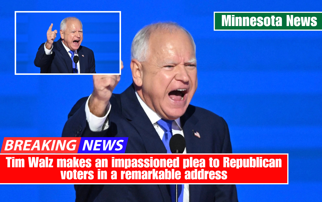 Tim Walz makes an impassioned plea to Republican voters in a remarkable address